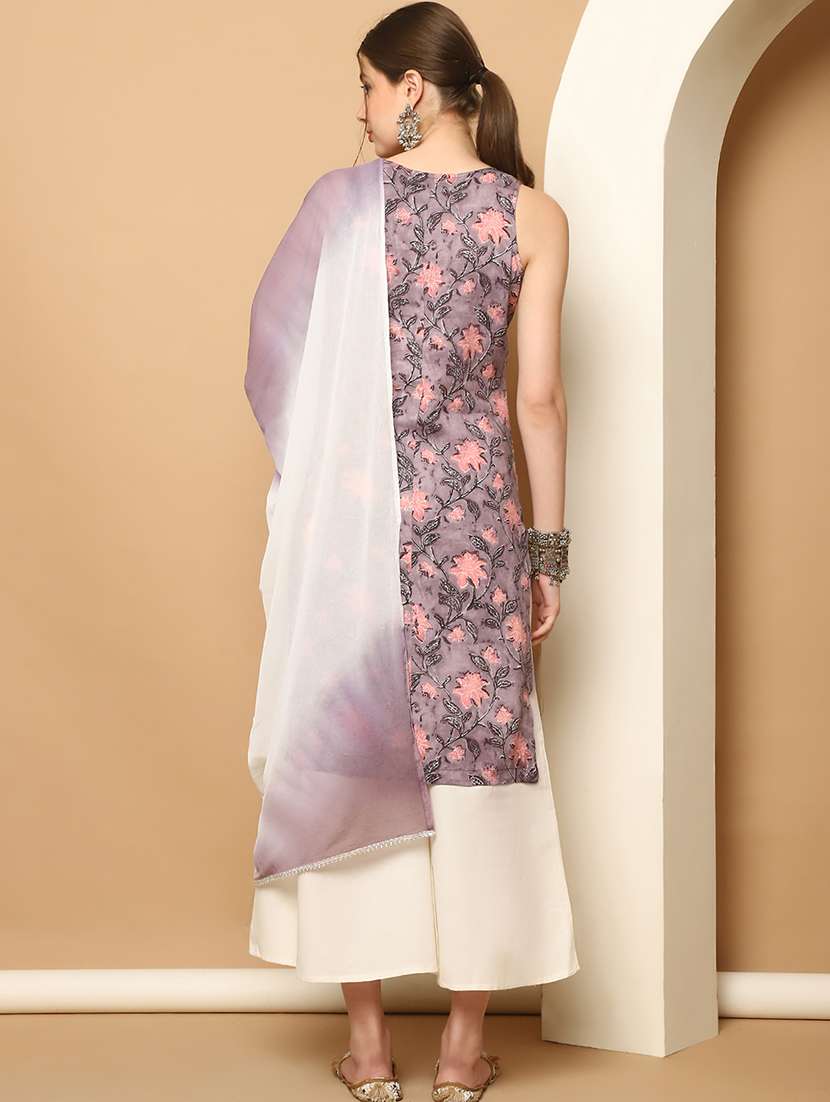 women printed sleeveless kurta palazzo set - 21525012 -  Standard Image - 2