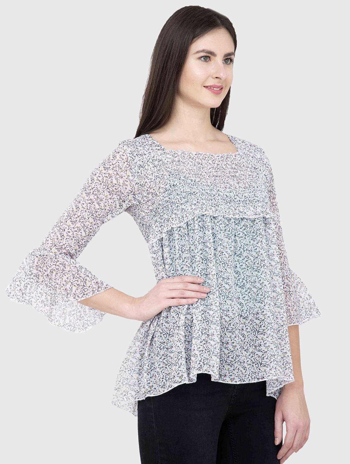 women printed square neck a-line dress - 21525036 - Standard Image - 2