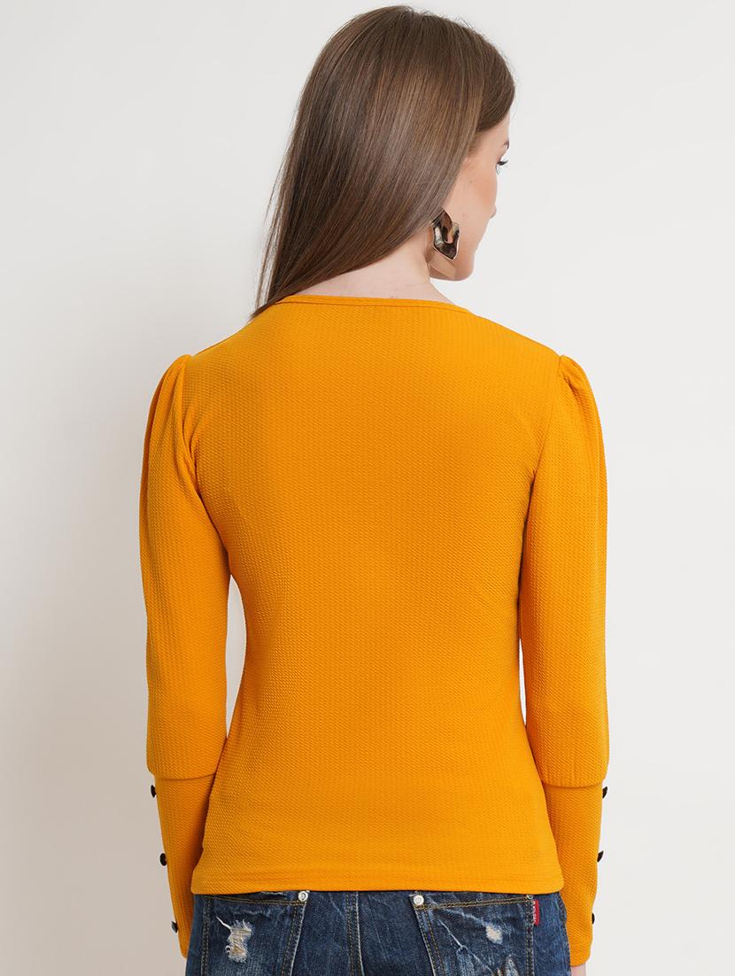women solid round neck top - 21525043 - Standard Image - 2
