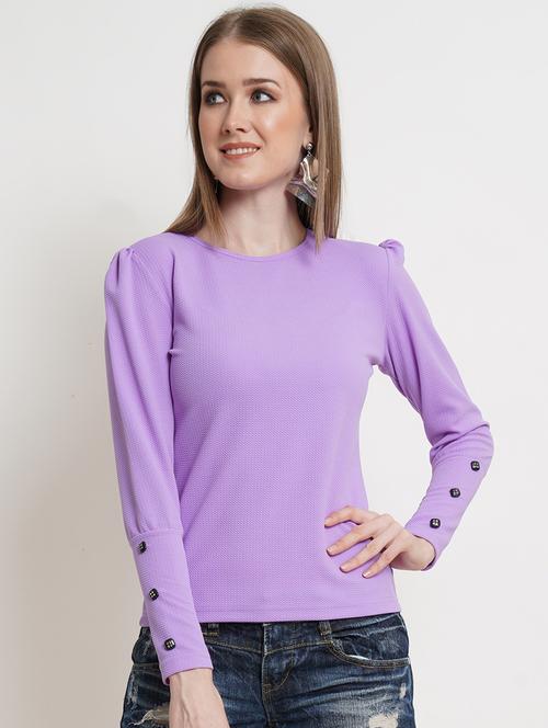 women solid round neck top - 21525060 - Standard Image - 0