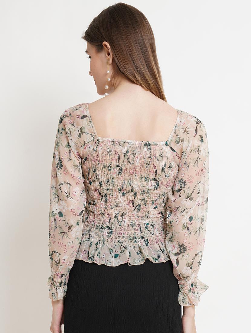 women floral printed square neck top - 21525065 - Standard Image - 2