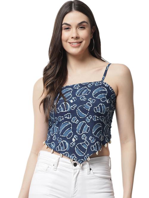 women printed sleeveless crop top - 21525069 -  Standard Image - 0