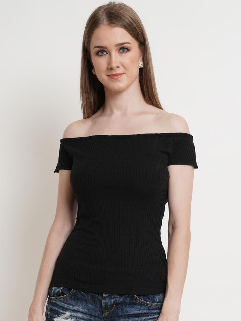 women solid off shoulder top - 21525080 -  Zoom Image - 0