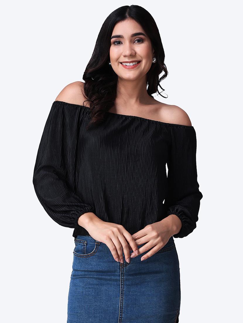women self design off shoulder top - 21525086 -  Zoom Image - 0