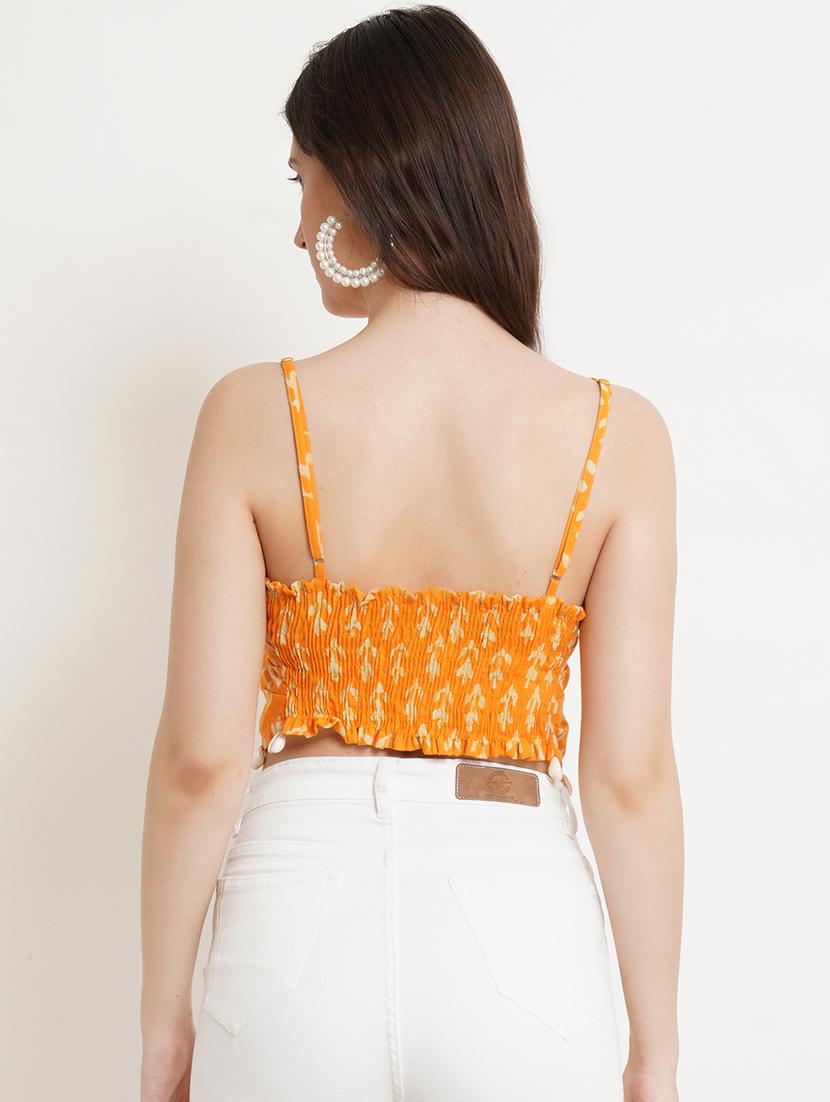 women printed sleeveless asymmetric top - 21525093 - Standard Image - 2