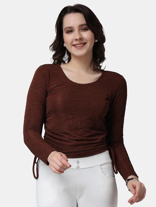 women self design round neck crop top - 21525100 -  Standard Image - 0