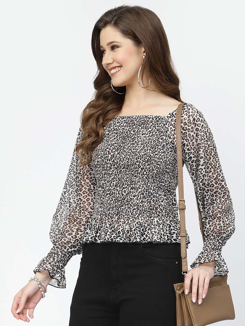 women animal printed long sleeves top - 21525107 -  Standard Image - 2