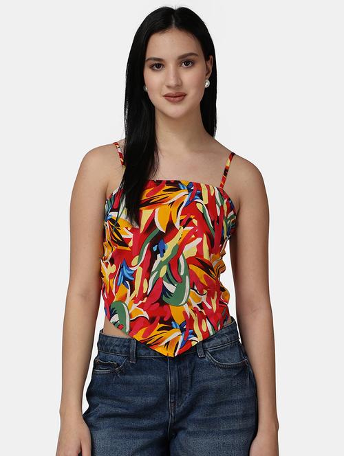 women printed sleeveless asymmetric top - 21525111 -  Standard Image - 0