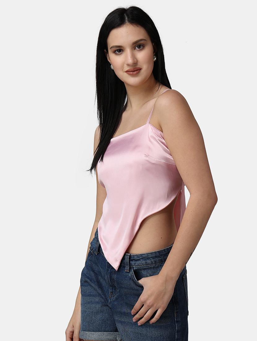 women solid sleeveless asymmetric top - 21525116 - Standard Image - 2