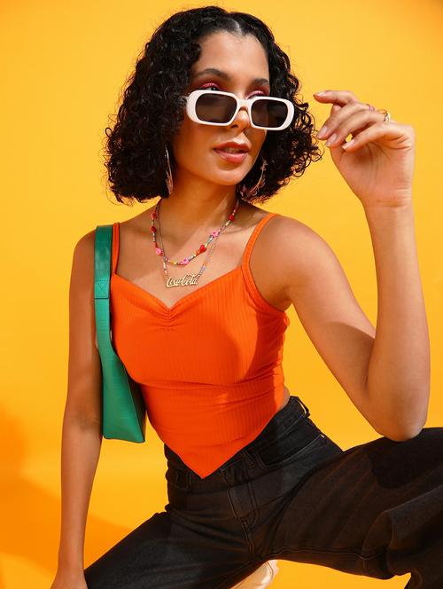 women solid sleeveless crop top - 21525139 -  Standard Image - 0