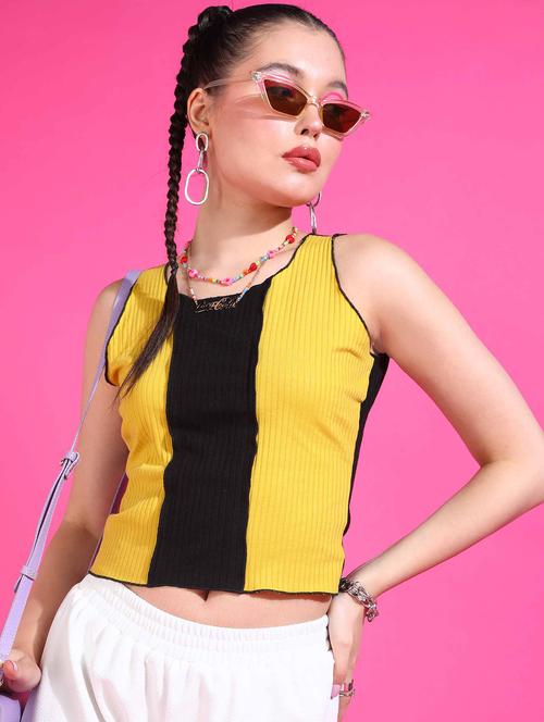 women black round neck crop top - 21525140 - Standard Image - 0