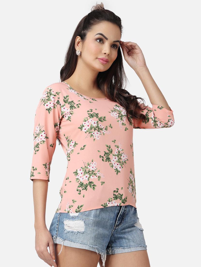 women floral print round neck top - 21525222 - Standard Image - 2