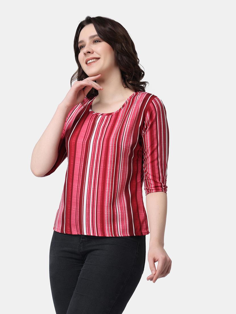 women printed round neck top - 21525225 - Standard Image - 2
