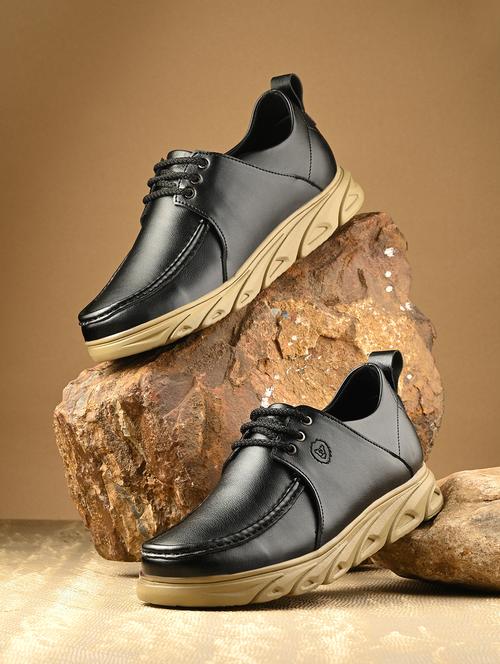 kastava men's black lace up casual shoes - 21525255 -  Standard Image - 0