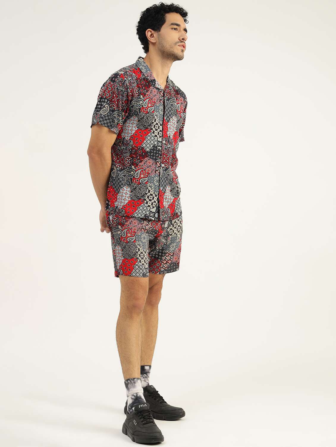 men multi color printed co-ord sets - 21525289 -  Standard Image - 2