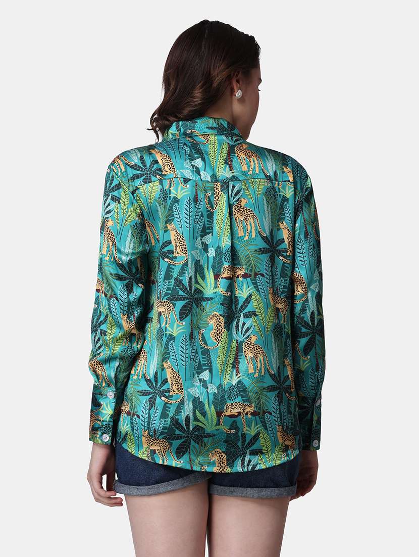women printed collared long sleeves shirt - 21525738 - Standard Image - 2