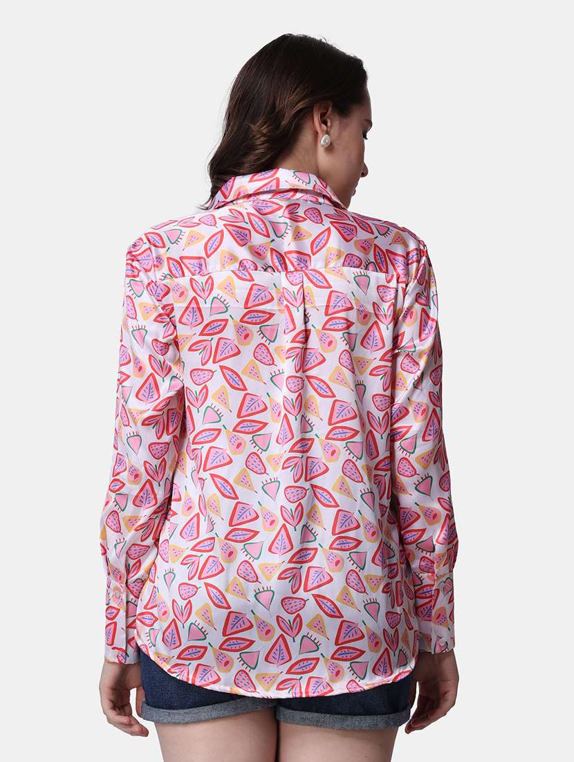 women printed collared long sleeves shirt - 21525739 -  Standard Image - 2