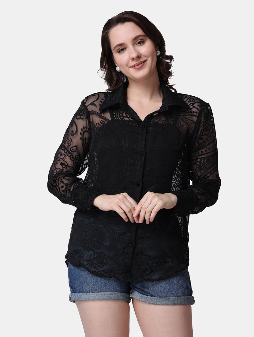 women self designed collared long sleeves shirt - 21525745 - Zoom Image - 0