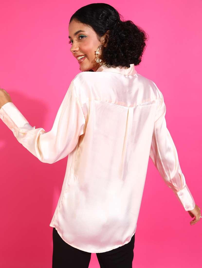 women solid collared long sleeves shirt - 21525748 - Standard Image - 2