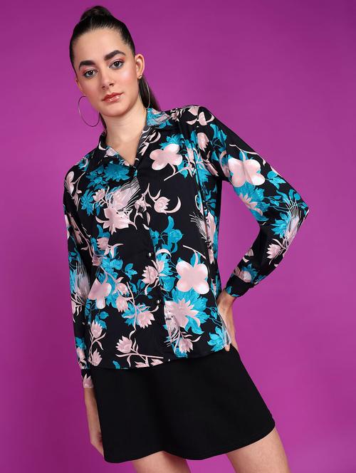 women printed collared long sleeves shirt - 21525779 -  Standard Image - 0