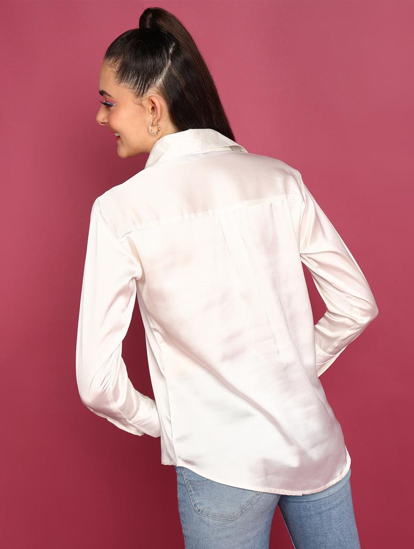 women solid collared long sleeves shirt - 21525791 - Standard Image - 2
