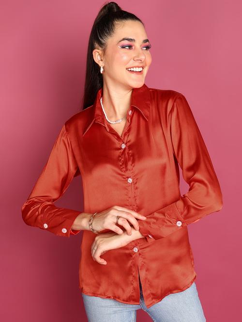 women satin regular solid shirt  - 21525792 -  Standard Image - 0