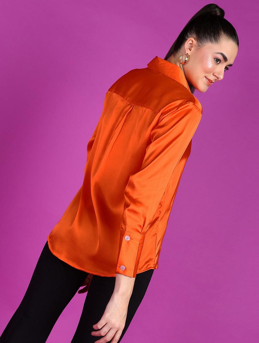 women solid collared long sleeves shirt - 21525793 - Standard Image - 2