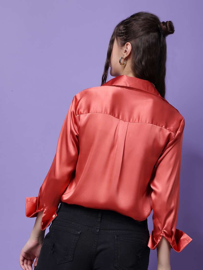 women solid collared long sleeves shirt - 21525807 - Standard Image - 2