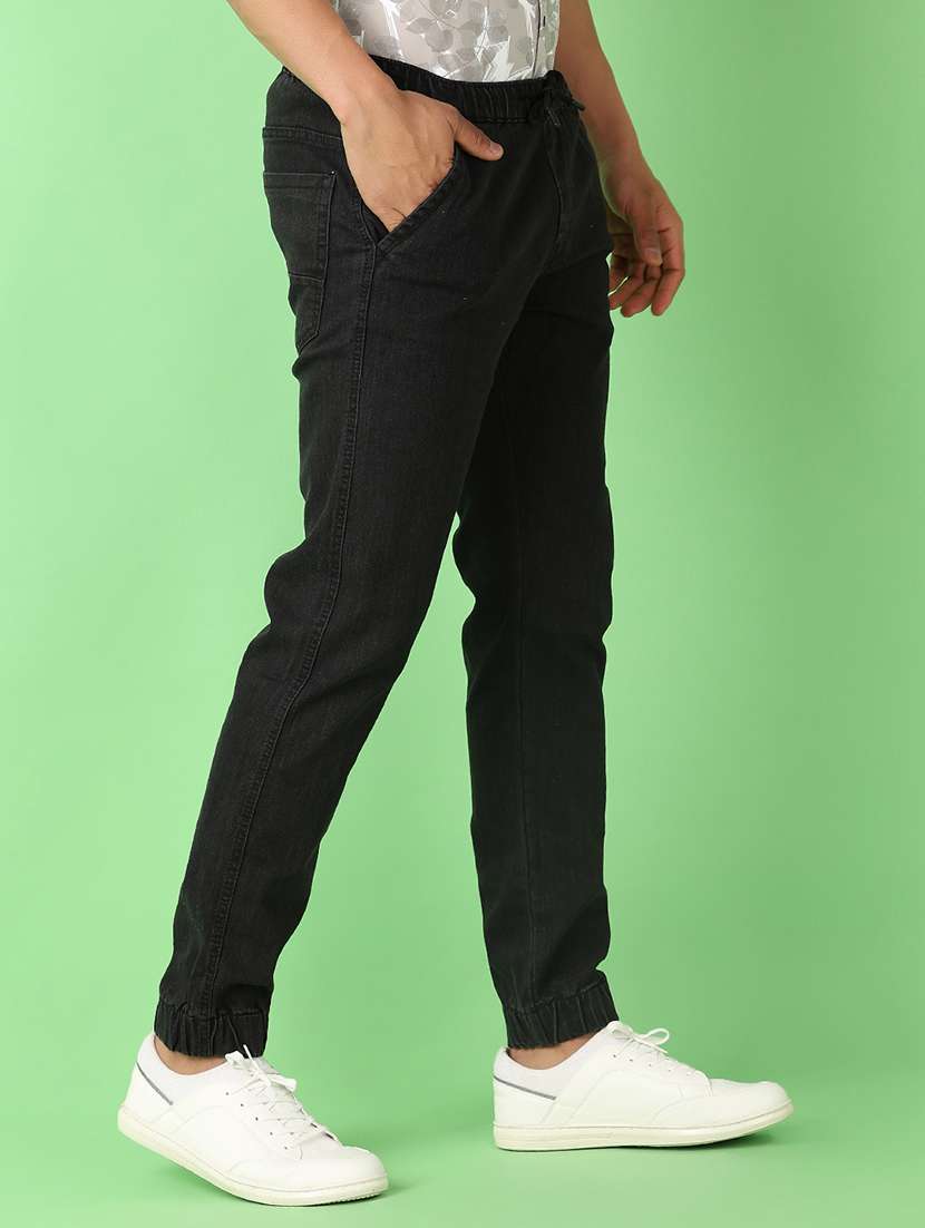men mid rise solid jogger - 21527304 -  Standard Image - 2