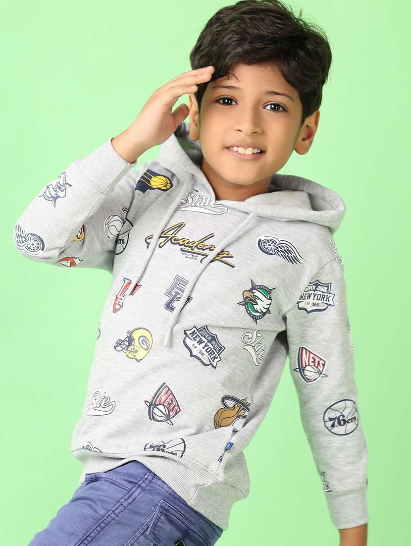 boys quirkey printed long sleeve hooded sweatshirt - 21527325 -  Standard Image - 2