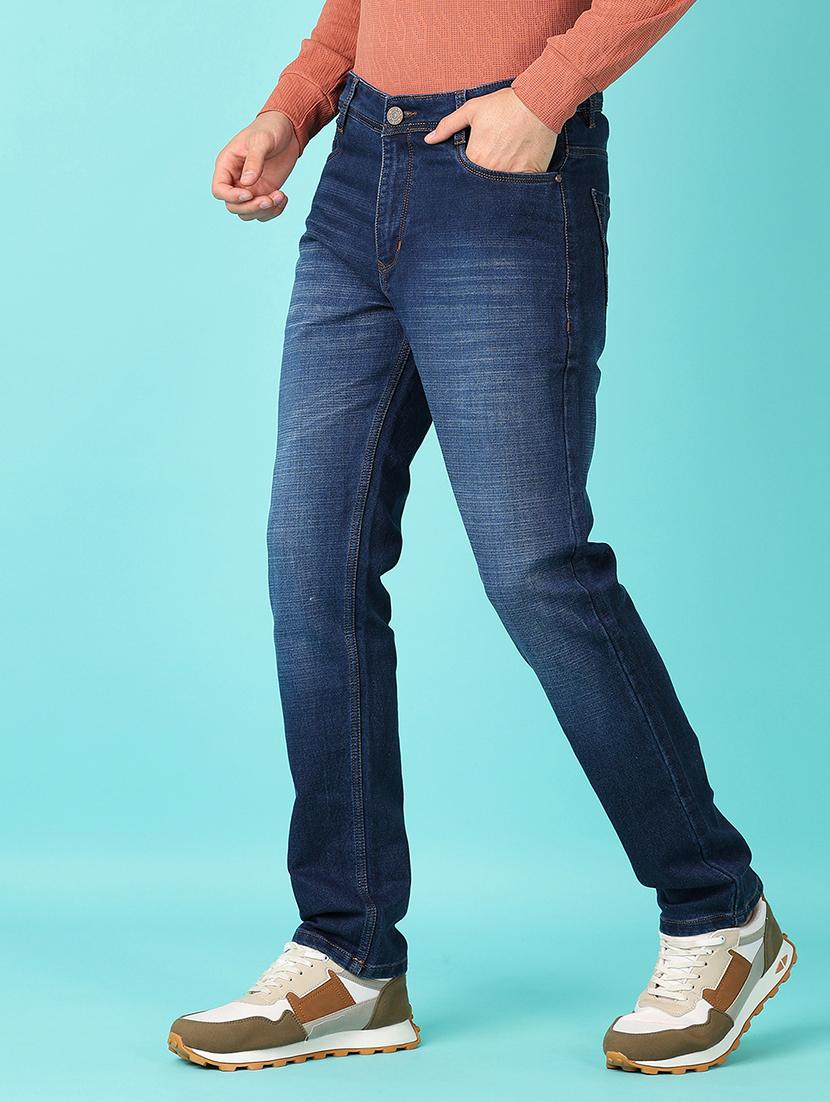 men mid rise plain straight fit jeans - 21527394 - Standard Image - 2