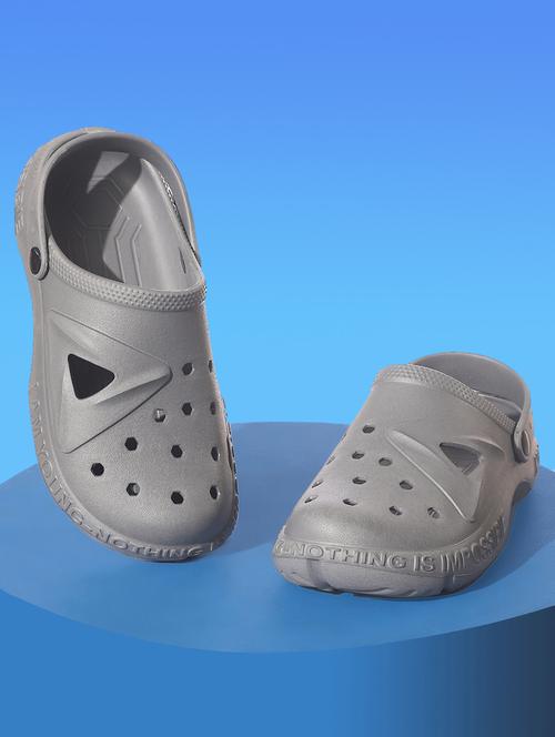 women grey solid clogs - 21527827 - Standard Image - 0