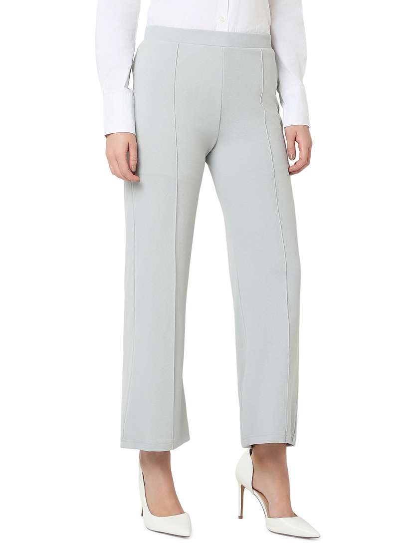 women grey polyester tailored trouser - 21527966 -  Standard Image - 2