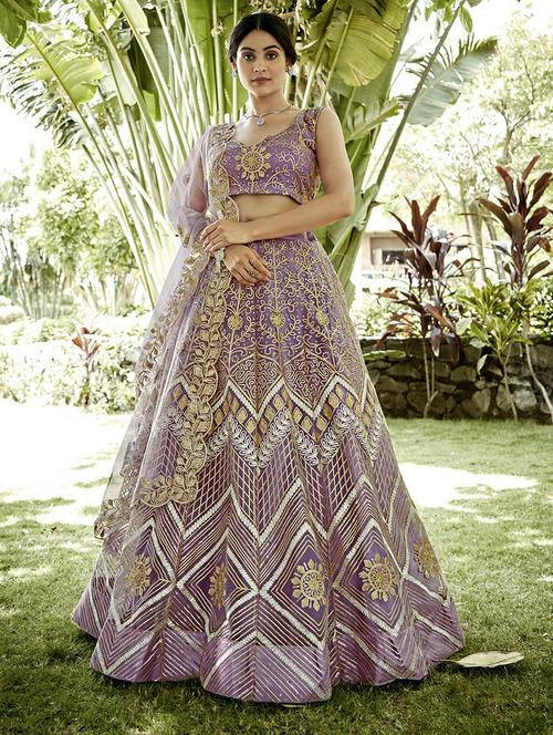 women purple flared lehenga - 21527997 - Standard Image - 0