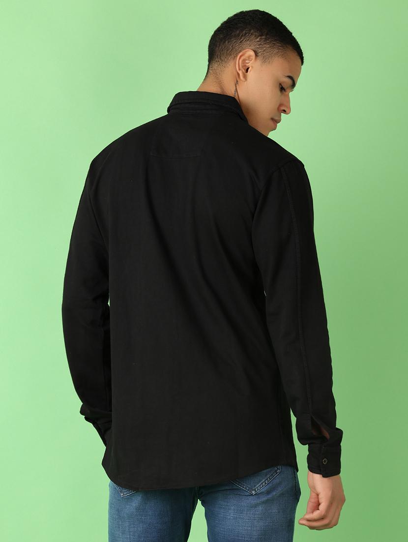 men long sleeves solid casual shirt - 21528110 - Standard Image - 2