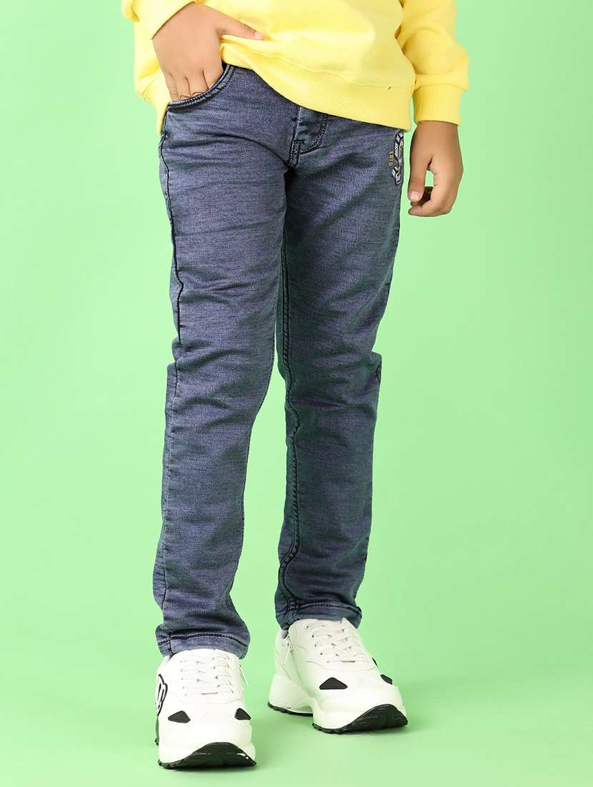 boys solid mid rise jeans - 21528130 -  Standard Image - 2