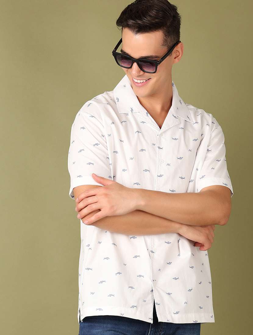 men printed short sleeve casual shirt - 21528185 -  Standard Image - 2