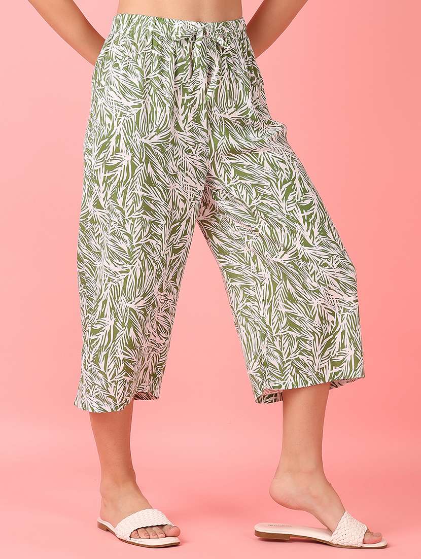 women printed mid rise calf length palazzo - 21528211 - Standard Image - 2