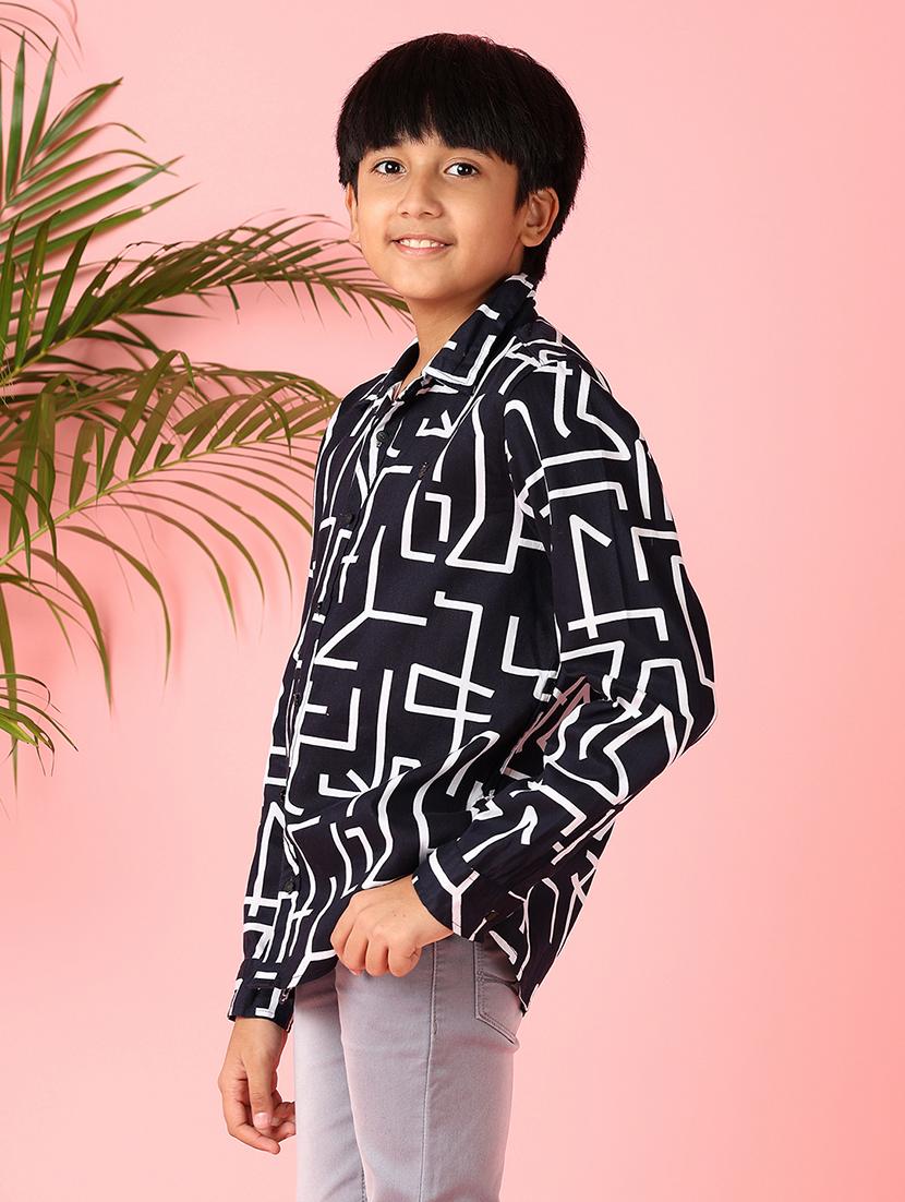 boys printed long sleeve casual shirt - 21528354 - Standard Image - 2