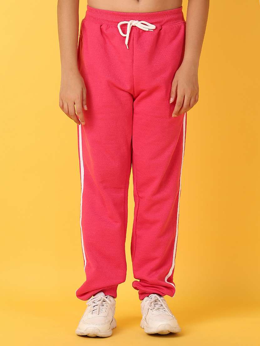 girls pink solid joggers - 21528759 -  Standard Image - 2