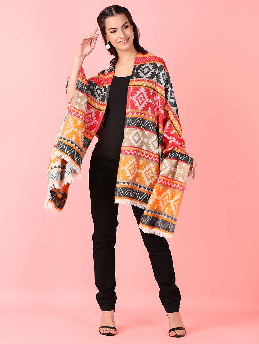 women self design winter pashmina shawl - 21528772 -  Standard Image - 2
