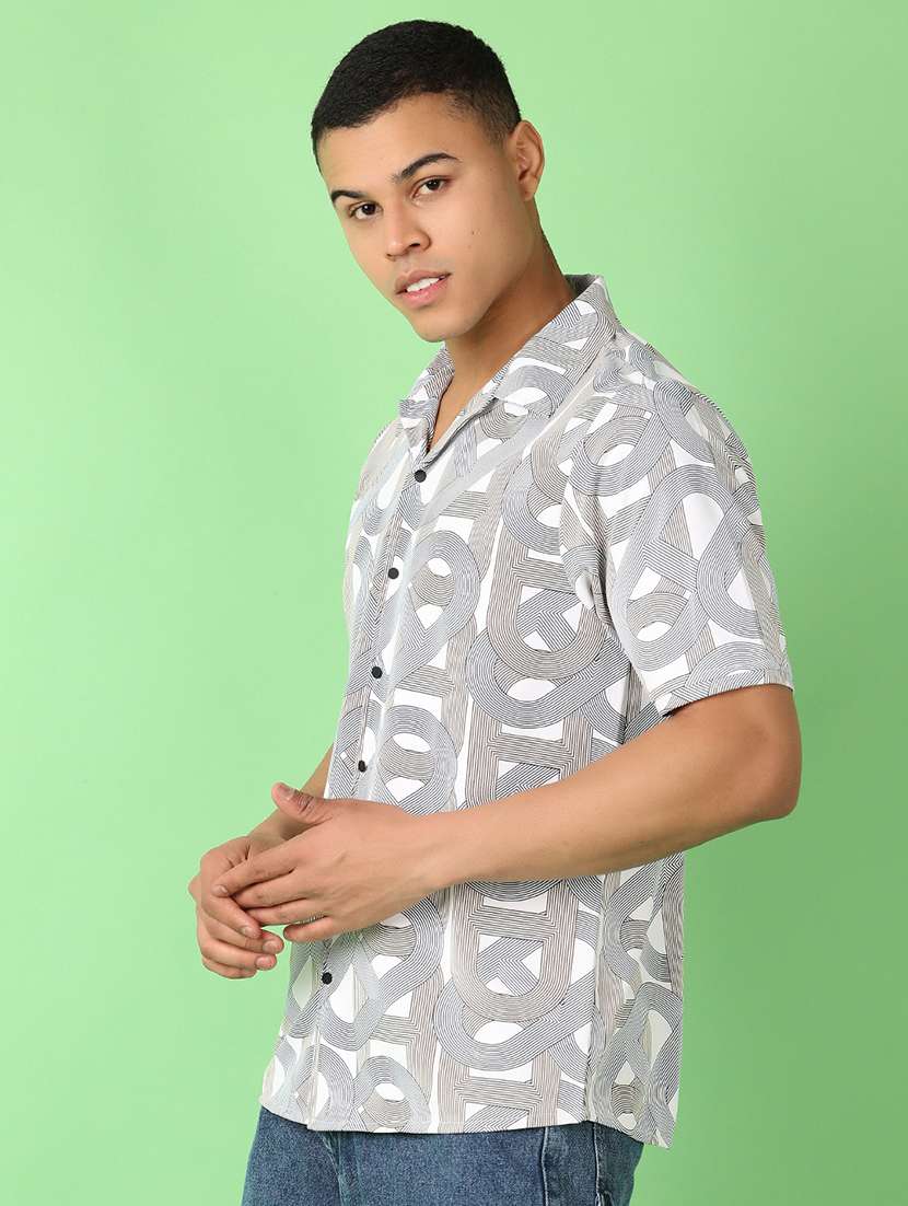 men short sleeves printed casual shirt - 21528812 -  Standard Image - 2