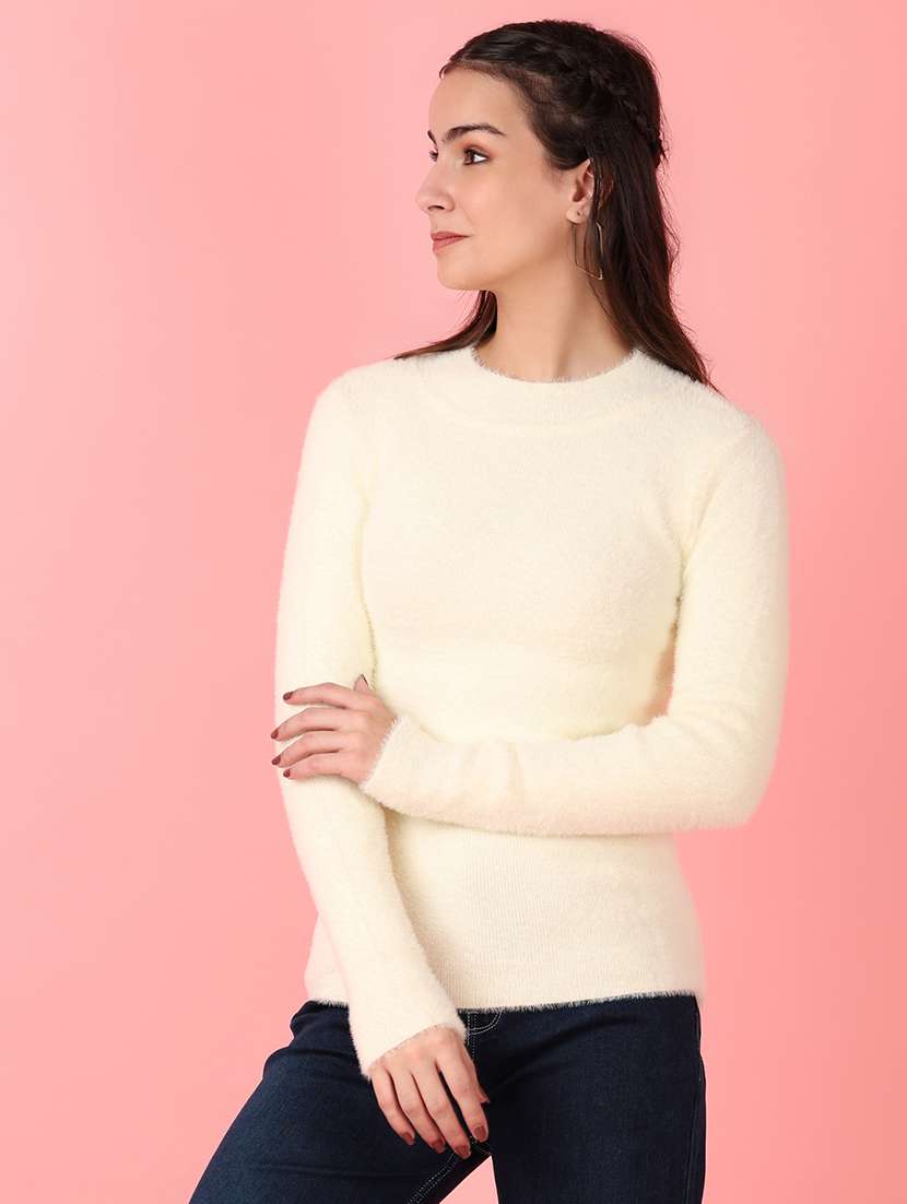 women solid long sleeve pullover - 21528838 -  Standard Image - 2