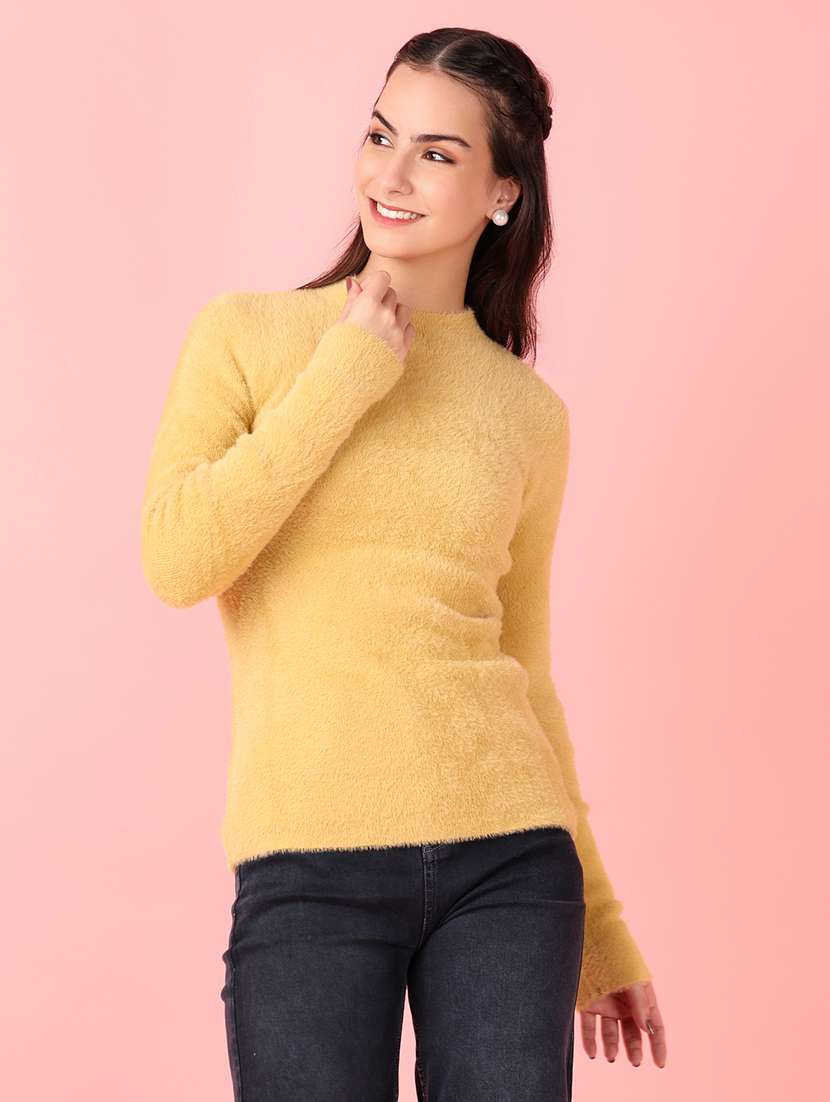 women solid long sleeve pullover - 21528839 -  Standard Image - 2