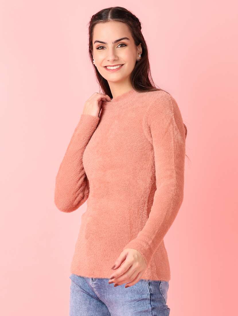 women solid long sleeve pullover - 21528840 -  Standard Image - 2
