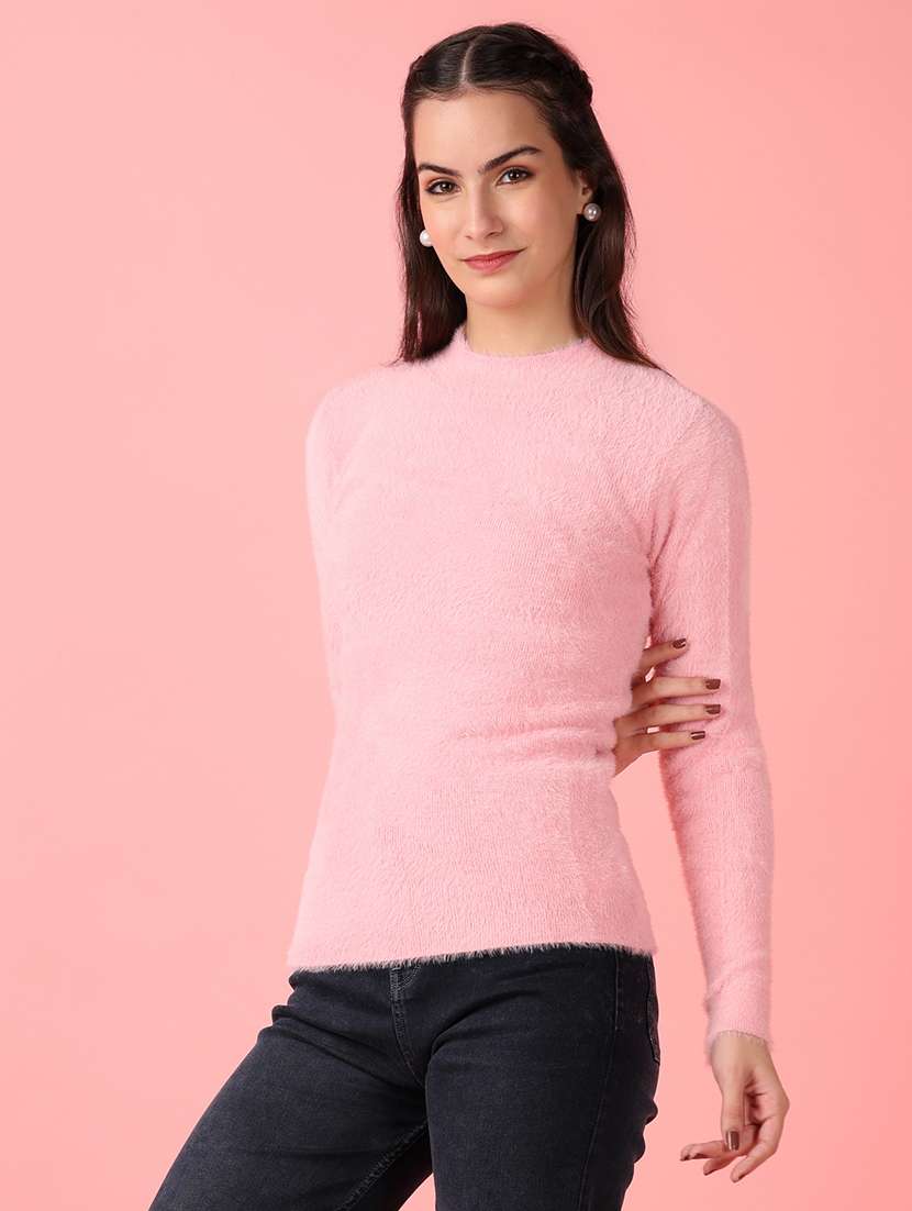women solid long sleeve pullover - 21528841 -  Standard Image - 2