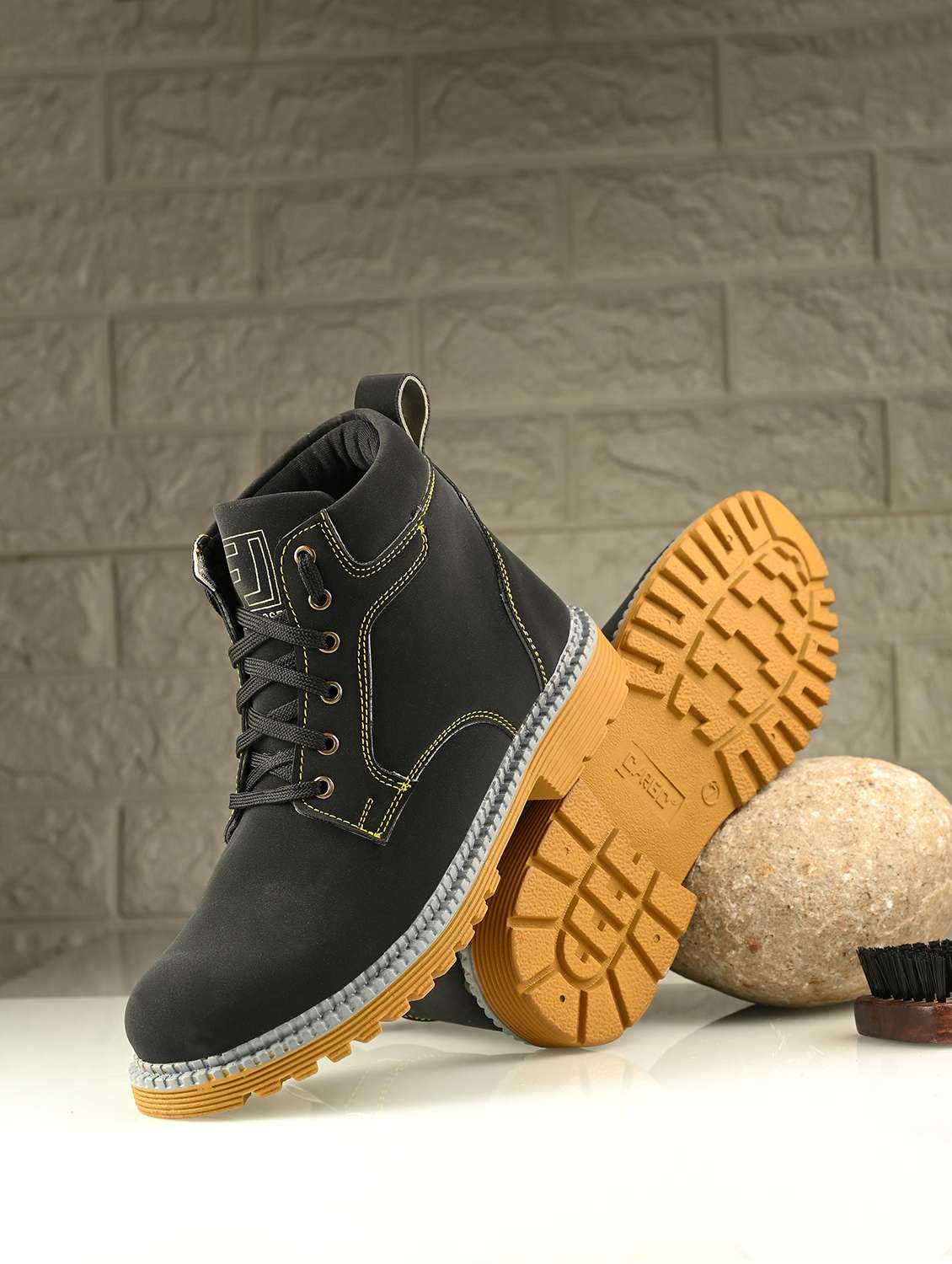 men black lace up boots