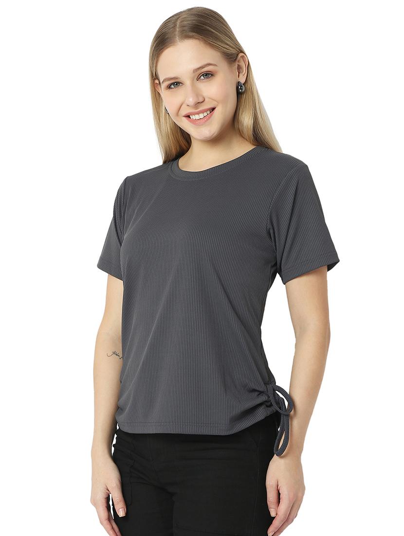 women solids round neck top - 21529254 - Standard Image - 2