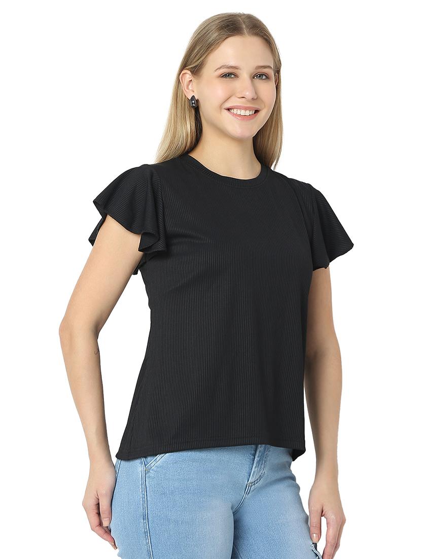 women solids round neck top - 21529256 - Standard Image - 2