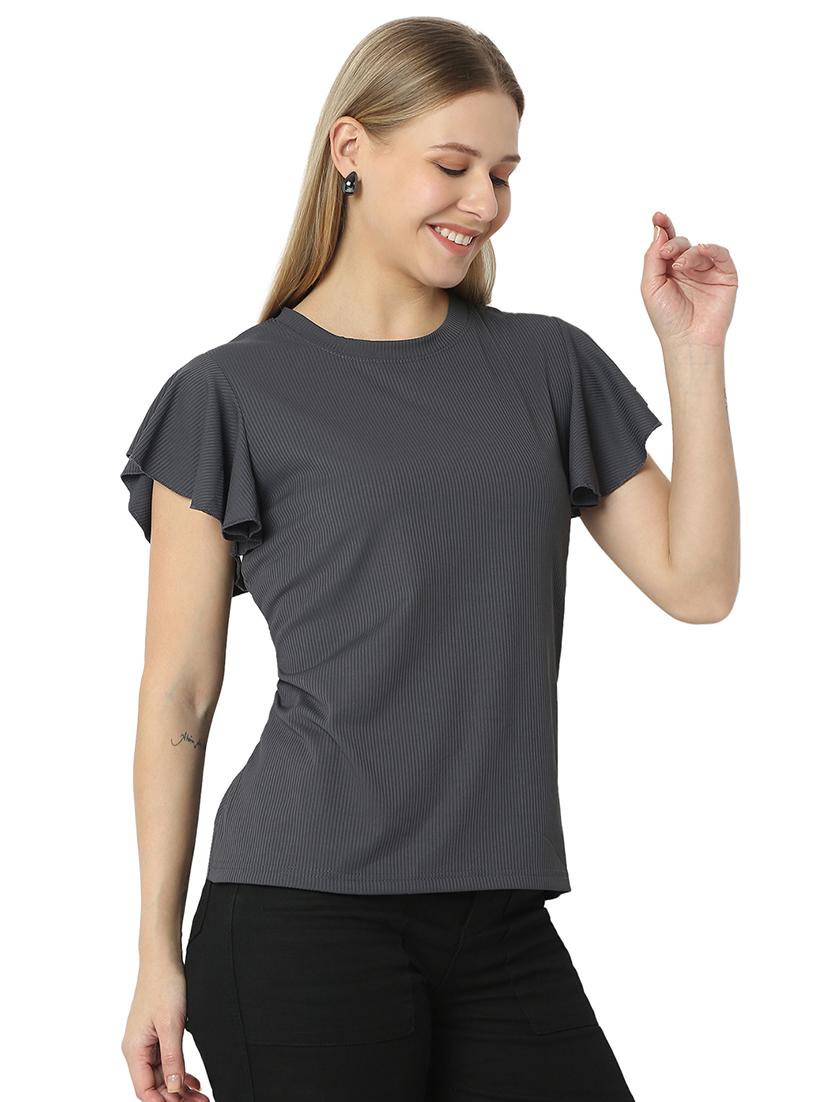 women solids round neck top - 21529258 - Standard Image - 2